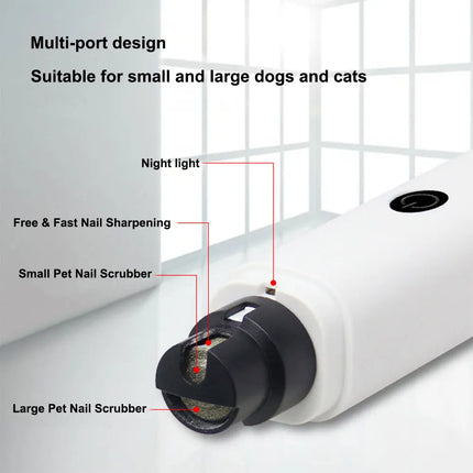 FurTrim Pro | Oplaadbare Elektrische Nagelvijl voor Huisdieren met LED Licht | Pijnloze Nagelverzorging voor Honden en Katten | Stil en Ergonomisch