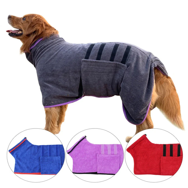 Microvezel Badjas voor Huisdieren | Sneldrogend en Comfortabel | Verstelbare Pasvorm voor Honden en Katten | Maten XS tot 2XL