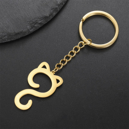 Schattige katten sleutelhanger van roestvrij staal | Dierenvorm keyring | Leuk cadeau voor kattenliefhebbers | Sleutelbos hanger voor tas, auto & kinderen