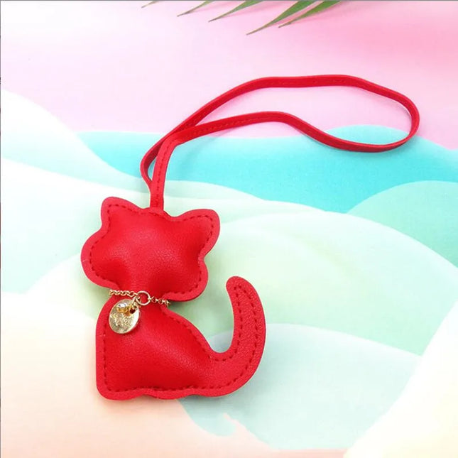Sleutelhanger dames | Schattige kattenhanger van PU leer | Mode accessoire voor tas of sleutelbos | Leuk cadeau voor meisjes | Decoratie voor handtas