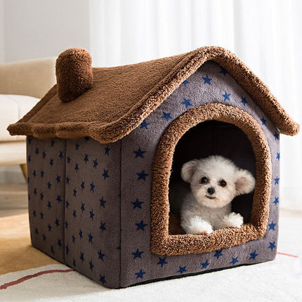 Fluffy Knus Huisje voor Huisdieren | Comfortabel Warm Nest voor Katten en Honden tot 4kg | Anti-slip Bodem | Afneembare Wasbare Hoes | Zachte Stof | Diverse Kleuren