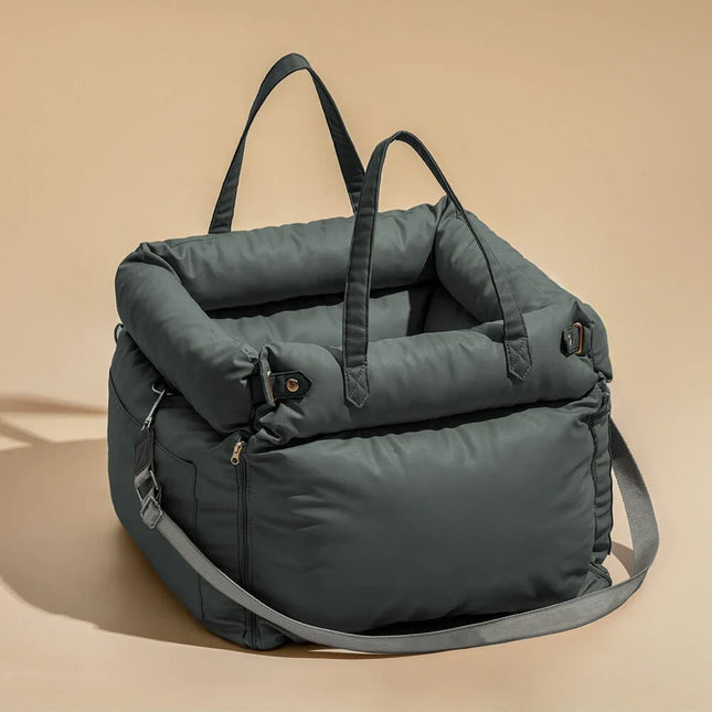 VOFORD Luxury Pet Car Seat | Faux Leather | Waterproof & Antibacterial | Comfortable & Safe | Portable | Ideal for Dogs & Cats | Includes Leash | Spacious Storage | Hand Washable