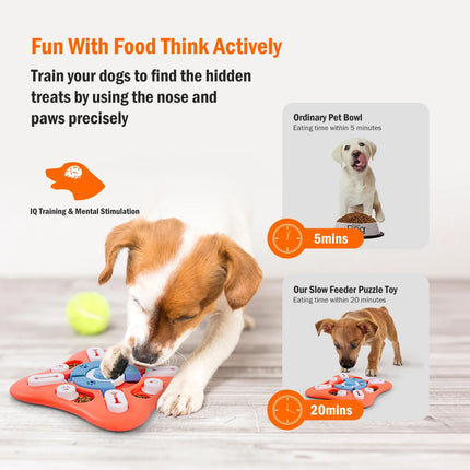 Interactief Puzzelspeelgoed voor Honden | IQ-Training met Snackbeloning | Stimuleert Mentale Scherpte en Voorkomt Verveling | Geschikt voor Alle Hondenmaten