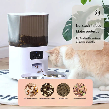Slimme Voederdispenser 5L voor Katten en Honden | Ingebouwde Camera en Voice Recorder | Bediening via App