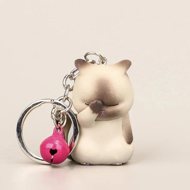 Sleutelhanger met schattige cartoon katten | Creatieve kattendieren hanger voor dames | Accessoire voor autosleutels en tassen | Perfect cadeau