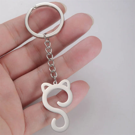 Sleutelhanger schattige kat | RVS katten sleutelhangers | Dierlijke kitten hanger voor tas, auto, kinderen, cadeau voor kattenliefhebber | My Shape