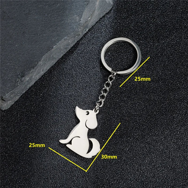 Sleutelhanger Dames | Schattige Kitten Sleutelhanger RVS | Katten Tashanger Voor Portemonnee, Rugzak of Autosleutel | Zilver Accessoire