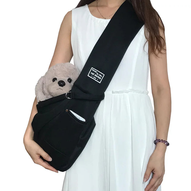 Comfortabele Outdoor Draagzak voor Kleine Huisdieren | Geschikt voor Chihuahua, Yorkie, Pommeren | Voorzien van Handige Opslagzak | Polyester met Enkele Schouderriem