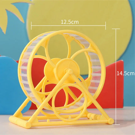 Hamster Loopwiel | Stil en Duurzaam | PVC | Blauw Geel | Geschikt voor Grootte Hamsters | Veilig Speelgoed voor Kleine Dieren | Eenvoudig te Reinigen en Vervangen | Huisdierenaccessoires