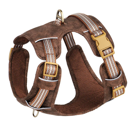 Didog Hondenharnas Nylon en PU | Waterdicht en Verstelbaar | Reflecterende Strip | Wandelen en Training | Groen, Rood, Bruin | Geschikt voor Kleine, Middelgrote en Grote Honden | Duurzaam en Veilig