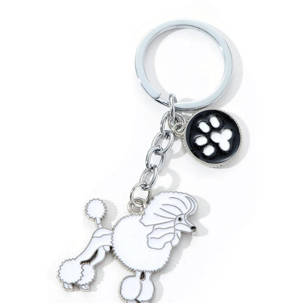 Sleutelhanger poedel hond | Schattige cartoon dier | Metalen autosleutel hanger | Unisex accessoire | Leuk cadeau voor hondenliefhebbers
