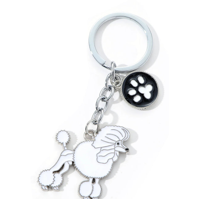 Sleutelhanger poedel hond | Schattige cartoon dier | Metalen autosleutel hanger | Unisex accessoire | Leuk cadeau voor hondenliefhebbers