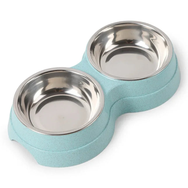 PawPerfect Dubbele Set | Roestvrijstalen Eet- & Drinkbakken voor Huisdieren | Antislip, Duurzaam & Hygiënisch