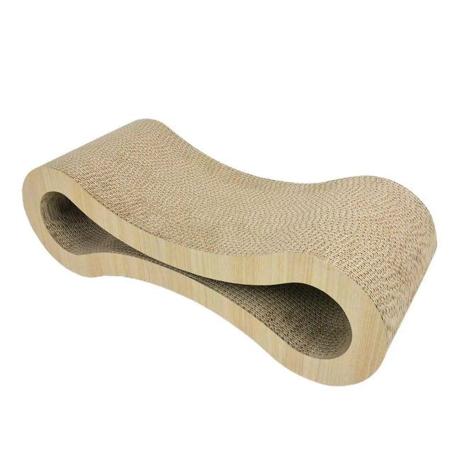 ClawMate Golfkarton Krabmeubel voor Katten | 56x21x18 cm | Comfortabele Rust- en Speelplaats | Beschermer voor Meubels