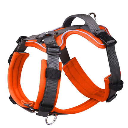 Reflecterend Hondentuig met Handvat | In Rood, Zwart, Oranje | Comfortabel, Waterdicht en Ademend Mesh | Geschikt voor Alle Hondenmaten