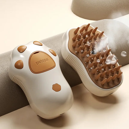 PuffiCare Elektrische Verzorgingsborstel | 3-in-1 Ontspanning, Reiniging & Massage voor Katten en Honden | USB-Oplaadbaar