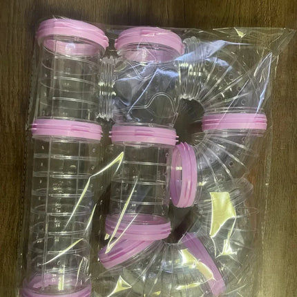 MOONBIFFY | 8-delige Hamsterspeeltunnel Set | Transparant | Knaagdier Speelomgeving | Kleine Huisdieren | DIY Bouwset | Kunststof | Pet Knaagdier Accessoire | Dierenplezier | Kleur Zoals Getoond
