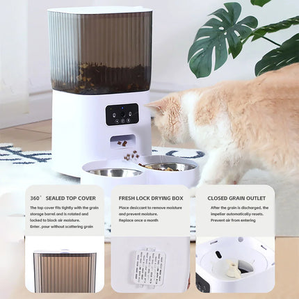Slimme Voederdispenser 5L voor Katten en Honden | Ingebouwde Camera en Voice Recorder | Bediening via App