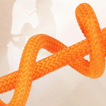 Reflecterende Gevlochten Nylon Looplijn | Glow-In-Dark Veiligheid | Comfortabele Zachte Grip | Ademend Duurzaam | Ideaal voor Nachtelijke Wandelingen en Training | 170cm - Oranje/Zwart/Groen