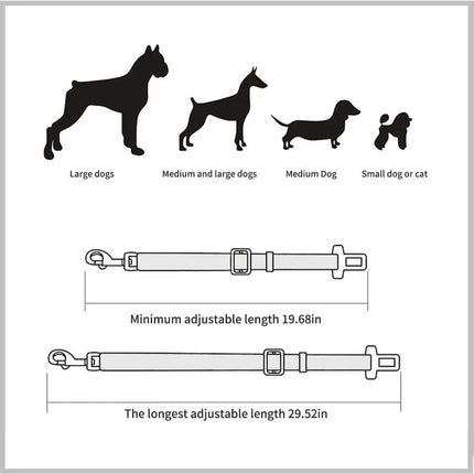 SafeRide Veiligheidsriem voor Huisdieren | Verstelbaar Nylon met Zinklegering Clip | Geschikt voor Honden en Katten | Meerdere Kleuren