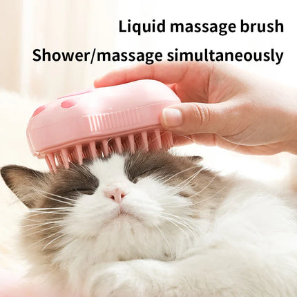 PuffiCare Elektrische Verzorgingsborstel | 3-in-1 Ontspanning, Reiniging & Massage voor Katten en Honden | USB-Oplaadbaar