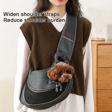 Ademende Schouderdraagtas voor Kleine Huisdieren | Mesh & Sponsvoering | Verstelbare Crossbody Riem | Geschikt voor Honden, Katten tot 6 kg | Beschikbaar in Meerdere Kleuren