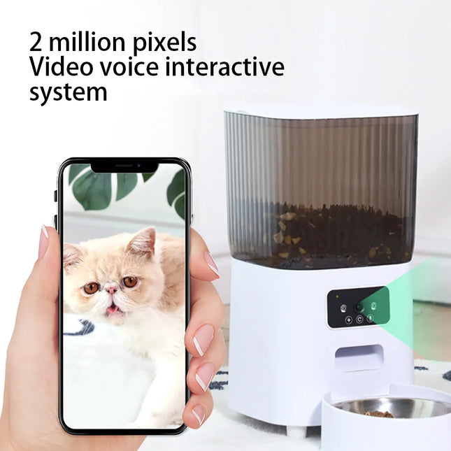 Slimme Voederdispenser 5L voor Katten en Honden | Ingebouwde Camera en Voice Recorder | Bediening via App