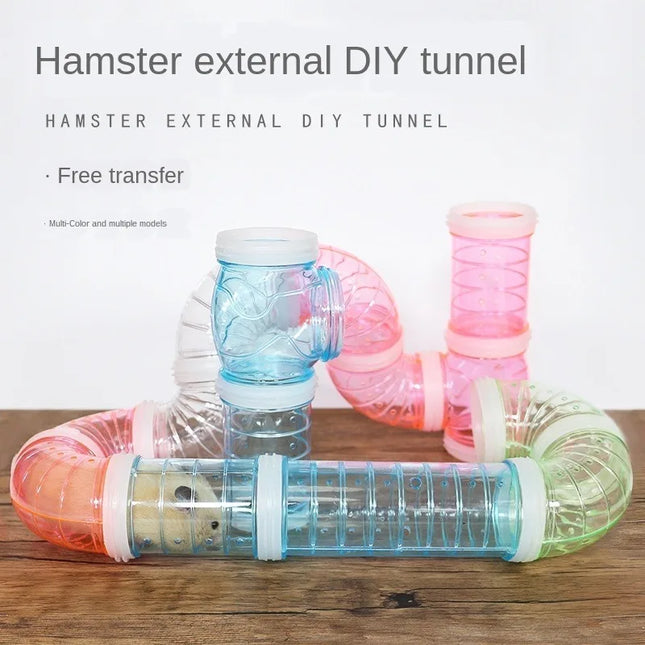 MOONBIFFY | 8-delige Hamsterspeeltunnel Set | Transparant | Knaagdier Speelomgeving | Kleine Huisdieren | DIY Bouwset | Kunststof | Pet Knaagdier Accessoire | Dierenplezier | Kleur Zoals Getoond