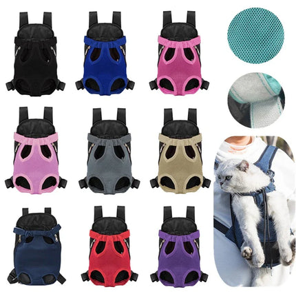 Ademende Rugzak voor Kleine Honden en Katten | Comfortabel met Verstelbare Banden en Veiligheidshaak | Ademend Nylon en Mesh | Beschikbaar in S, M, L, XL