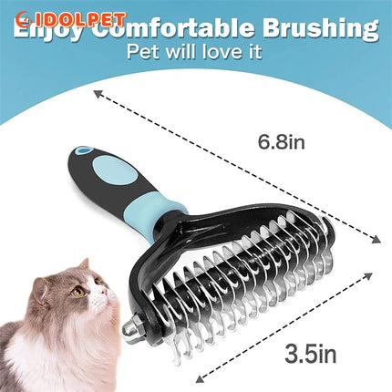 SheddyBuddy | Professionele 2-Zijdige Borstel voor Klitvrije Vacht van Katten en Honden | Zacht voor de Huid | Ergonomisch Handvat