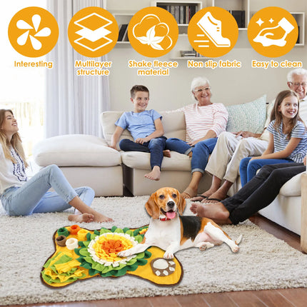 Interactieve Zoekmat voor Honden met Antislip Onderkant en Verborgen Traktatiekommetjes | Stimuleert Geurvermogen en Voorkomt Verveling