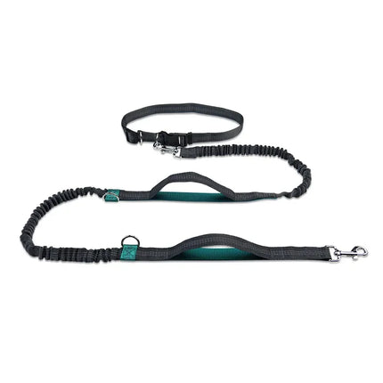 Verstelbare Handsfree Heupriem voor Hardlopen met Hond | Waterbestendig Nylon, Uittrekbaar & Reflecterend | Schokdempend met Dubbele Bungees en 360° Draaibare Clip