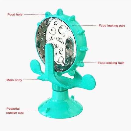 SmartSnack Reuzenrad Traktatie Dispenser voor Katten en Kleine Honden | Interactief & Multifunctioneel Vermaak | Versterkt Intelligentie & Voorkomt Schrokken | Sterke Zuignap voor Stabiele Bevestiging