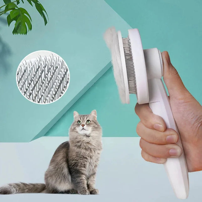 Verzorgingsborstel voor Huisdieren | Verwijder Dode Haren | Comfortabel Antislip Handvat | Geschikt voor Kat en Hond | Groen, Roze, Wit