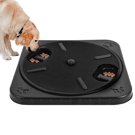 Interactieve Honden Nagelverzorgingstool met Voeropslag | 360° Draaibare Krabplank met 12 Snackcompartimenten