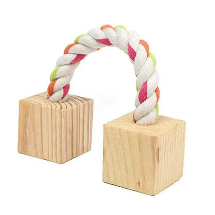 Natuurlijk Houten Speelgoed Konijn Roller | Dumbells Unicycle Bel | Knagende Tandenslijper voor Cavia's en Ratten | Huisdier Accessoires Molar Gereedschap | Geschikt voor Konijnen en Kleine Knaagdieren