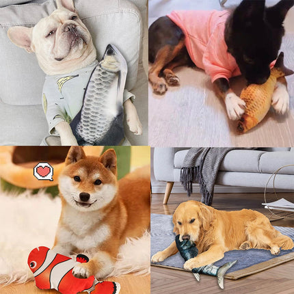 Interactieve Bewegende Vis Met Sensor | USB-oplaadbaar | Speelgoed Hond | Realistisch Uiterlijk | Inclusief Kattenkruid