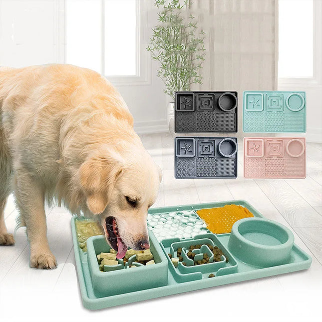 CalmBowl Multifunctionele Voedingsmat voor Huisdieren | Bevordert Gezond Eten en Reduceert Stress | Voorzien van Zuignappen