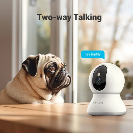Blurams 2K Binnencamera voor Huisdieren | 360° Rotatie | Tweeweg-Audio | Kleurnachtzicht | Wifi-verbinding | PTZ-Functie