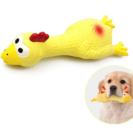 Piepend Speelgoed Kip voor Honden | Natuurlijke Latex | Veilig en Duurzaam | 16,8cm | Ideale Maat voor Kleine Rassen | Speelgoed om Verveling te Verminderen | Bevordert Bindingsmomenten | Mentale Stimulatie