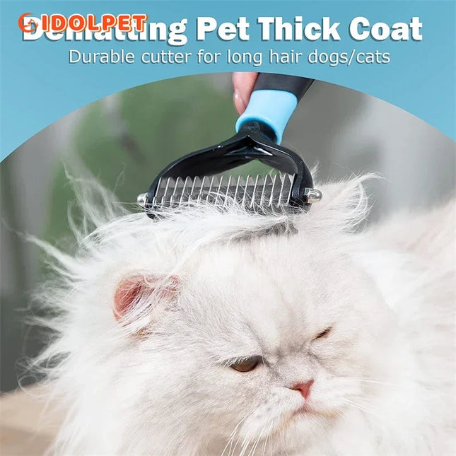 SheddyBuddy | Professionele 2-Zijdige Borstel voor Klitvrije Vacht van Katten en Honden | Zacht voor de Huid | Ergonomisch Handvat