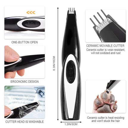 Oplaadbare Professionele Trimmer voor Huisdieren | Geschikt voor Katten en Honden | 5 Snelheden, Keramische Mes, Ultra Stil