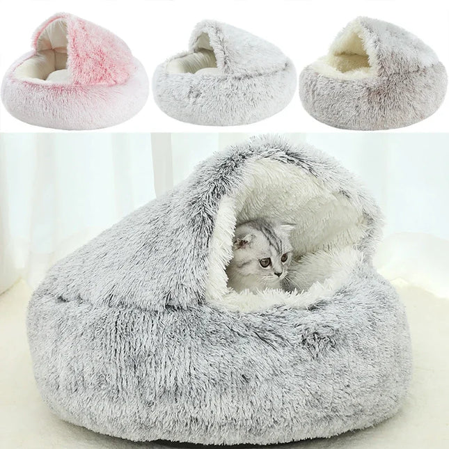 Pluche Winter Kattenmand | Ronde Slaapzak | Huisdieren Nest | Ademend | Voor Katten & Kleine Honden