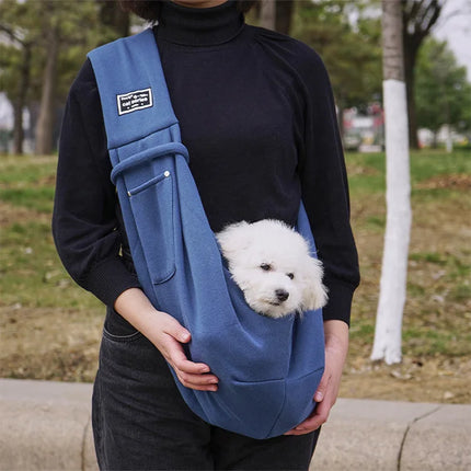 Comfortabele Outdoor Draagzak voor Kleine Huisdieren | Geschikt voor Chihuahua, Yorkie, Pommeren | Voorzien van Handige Opslagzak | Polyester met Enkele Schouderriem