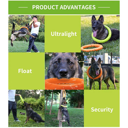 Interactieve Vliegende Schijf voor Honden | Duurzaam EVA-Materiaal, Flexibel & Bijtbestendig | Verschillende Kleuren & Maten