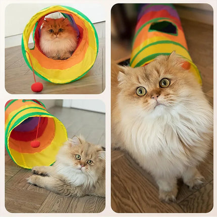 Opvouwbare Katten Tunnel | Ademend Speelgoed voor Binnen | Loud Paper Material | Polyester | Huisdieren Accessoire | Katzenspeelgoed | Zhejiang China | Geschikt voor Interactief Spel | Merk NoEnName_Null
