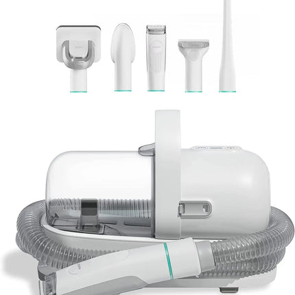 ShedVac Pro Verzorgingskit | Draadloze Trimmer en Zuigfunctie | Voor Honden, Katten en Andere Huisdieren | Wit | Comfortabele Borstels