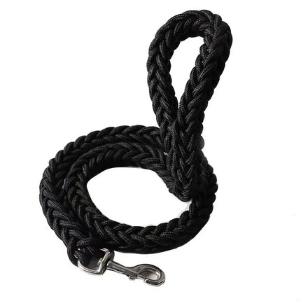 Sterke nylon hondenriem | Gevlochten touw met gesp | Alle seizoenen | Grote hondenriem voor bulldogs en rottweilers | Duurzaam en milieuvriendelijk | Geschikt voor wandelen, trainen en reizen