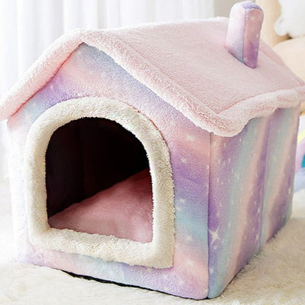 Fluffy Knus Huisje voor Huisdieren | Comfortabel Warm Nest voor Katten en Honden tot 4kg | Anti-slip Bodem | Afneembare Wasbare Hoes | Zachte Stof | Diverse Kleuren