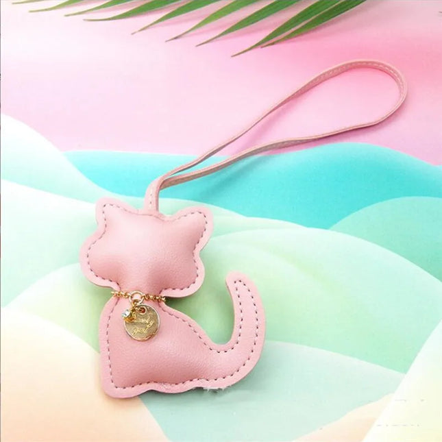 Sleutelhanger voor dames | Schattige kattenhanger PU leer | Tasaccessoire & decoratie | Perfect cadeau voor meisjes & vrouwen | Dierlijk ontwerp